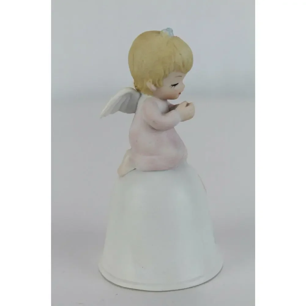 Lefton Angel Bell praying pink girl Porcelain 3